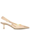 Amel 50 gold-hue slingback pumps