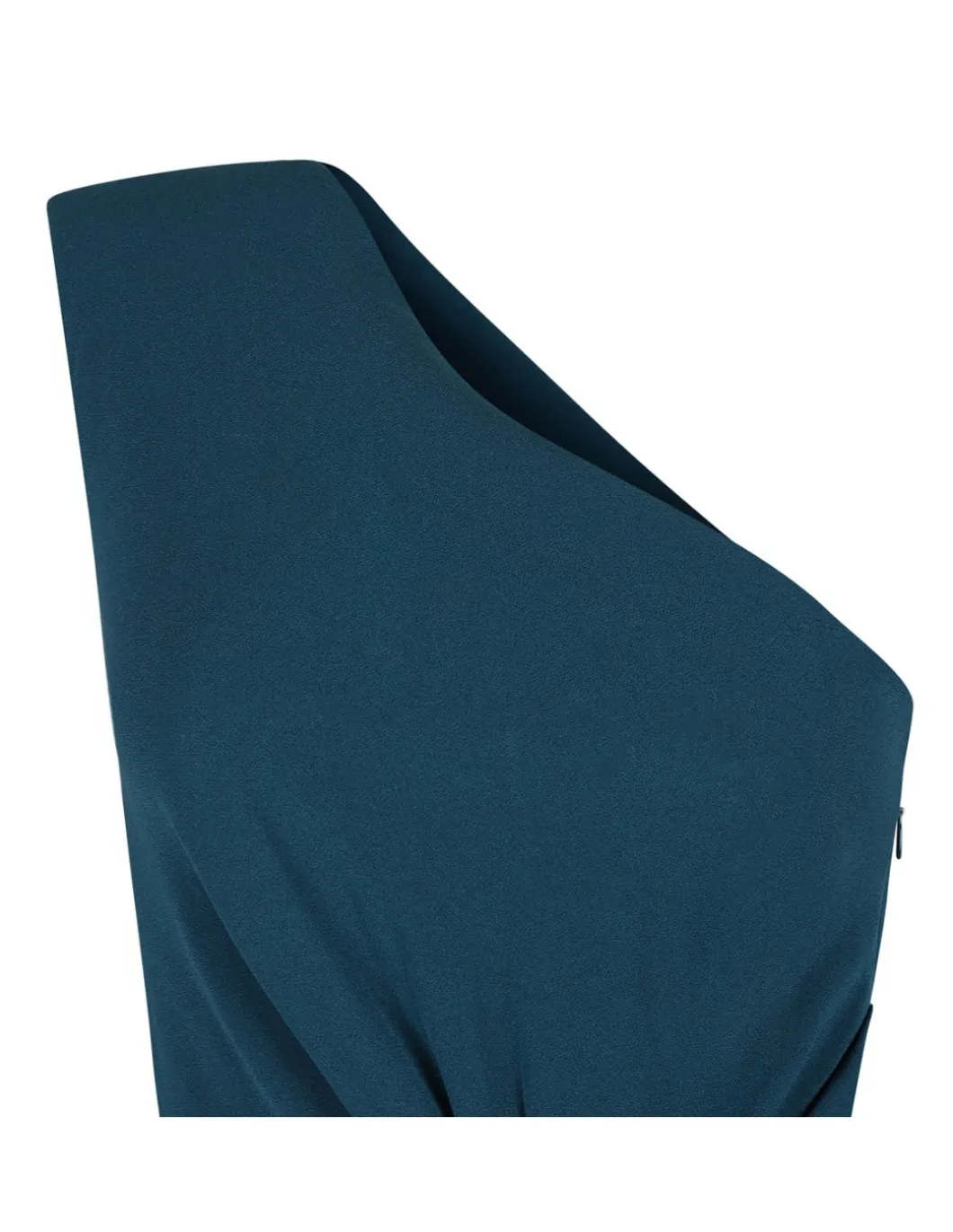Asymmetric satin crepe maxi dress