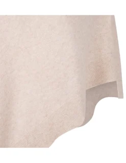Auguste beige cashmere poncho