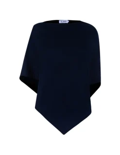 Auguste marine blue cashmere poncho