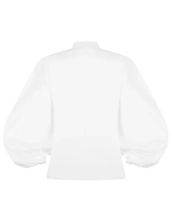 Balloon sleeves poplin shirt