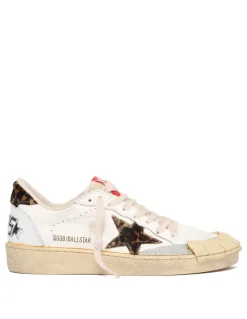 BallStar nappa sneakers with leopard pony skin star