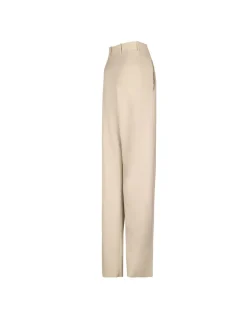 Beige light wool pants