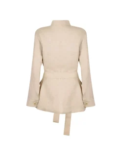 Beige linen sahariana jacket