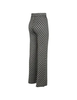 Black and gold jacquard pants