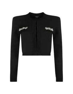 Black knitted viscose cardigan