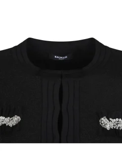 Black knitted viscose cardigan