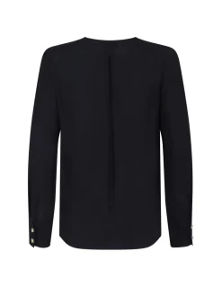 Black lace-up blouse
