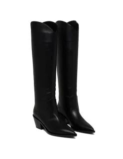 Black leather boots
