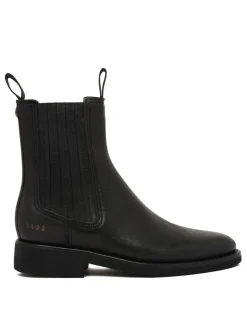 Black leather Chelsea boots