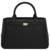 Black leather effect handbag