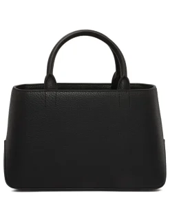 Black leather effect handbag