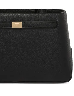 Black leather effect handbag