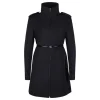 Black nylon faille coat