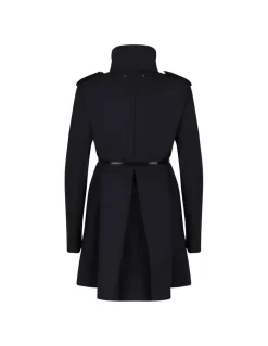 Black nylon faille coat