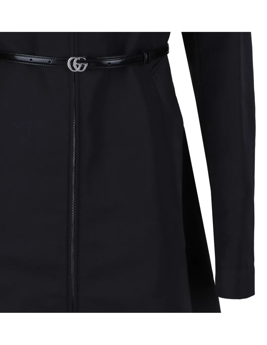 Black nylon faille coat
