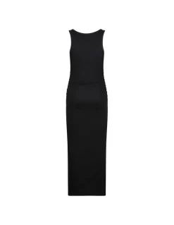 Black rib tank top long dress