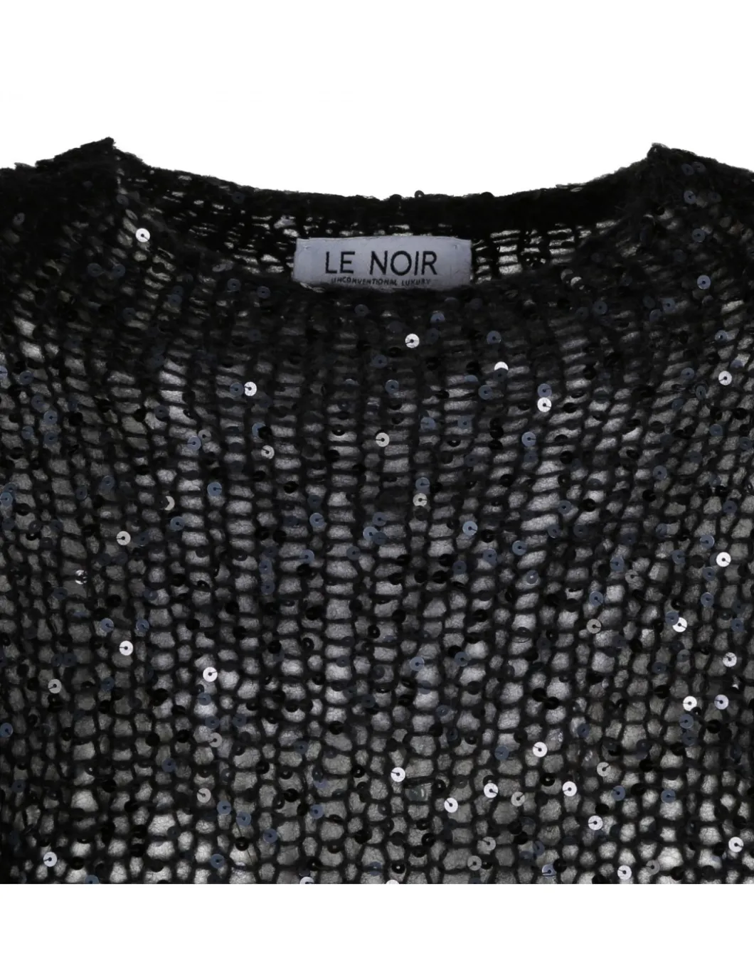 Black sequin mohair blend minidress