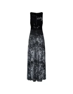 Black sheer dress with sequin embroidery