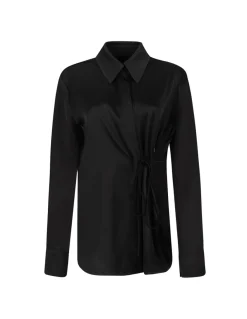 Black silk blend shirt