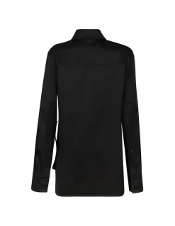 Black silk blend shirt