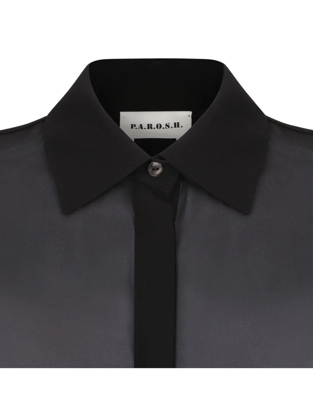 Black silk long shirt