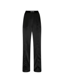 Black silk pants