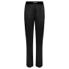 Black silk satin pants