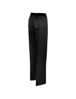 Black silk satin pants
