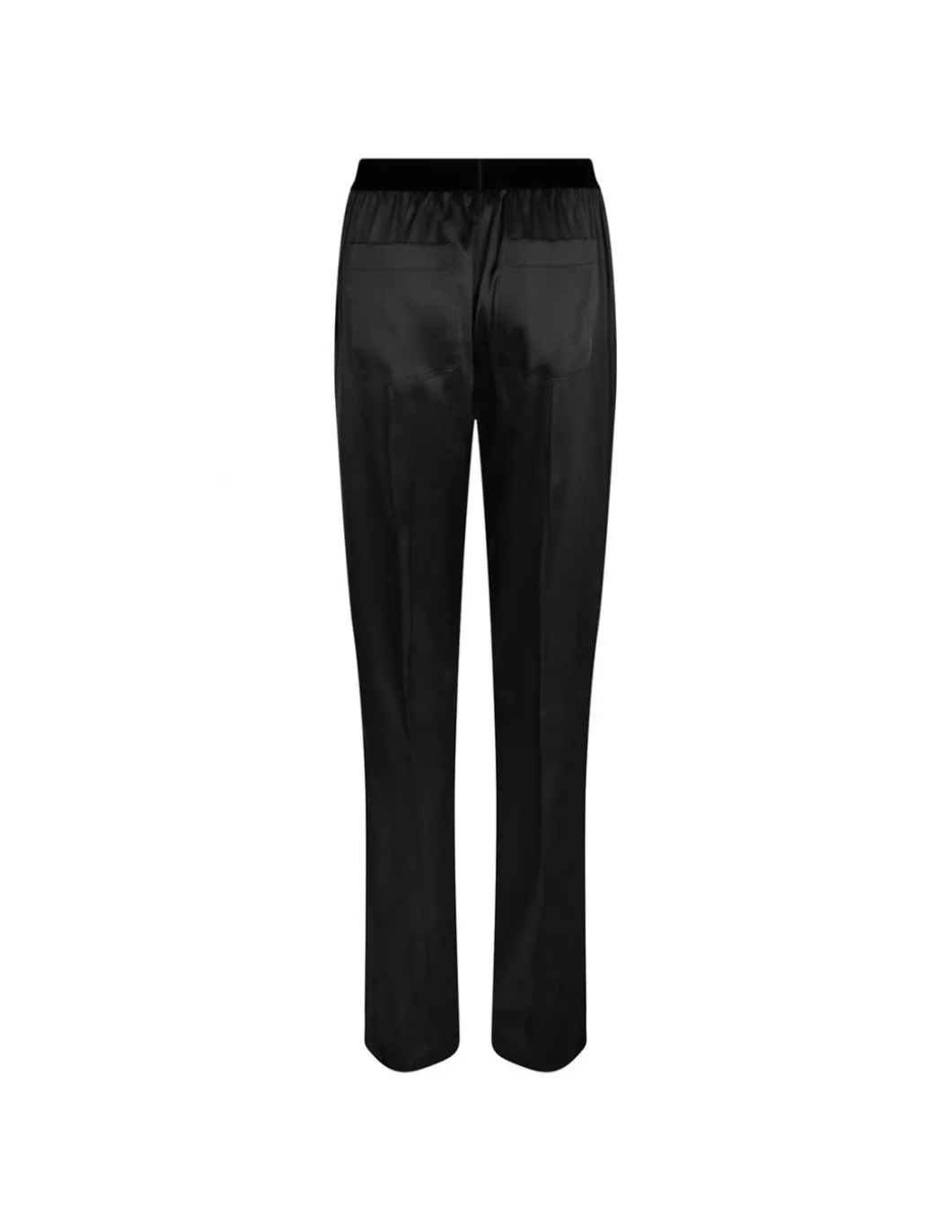 Black silk satin pants