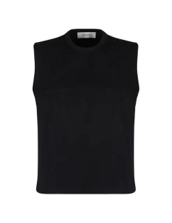 Black sleeveless top