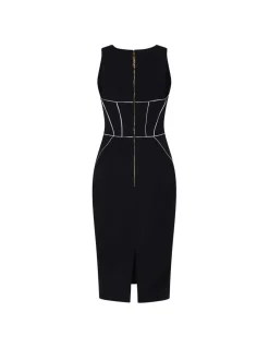 Black stretch crepe dress