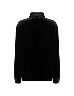 Black velvet effect shirt
