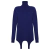 Blue cashmere garter sweater