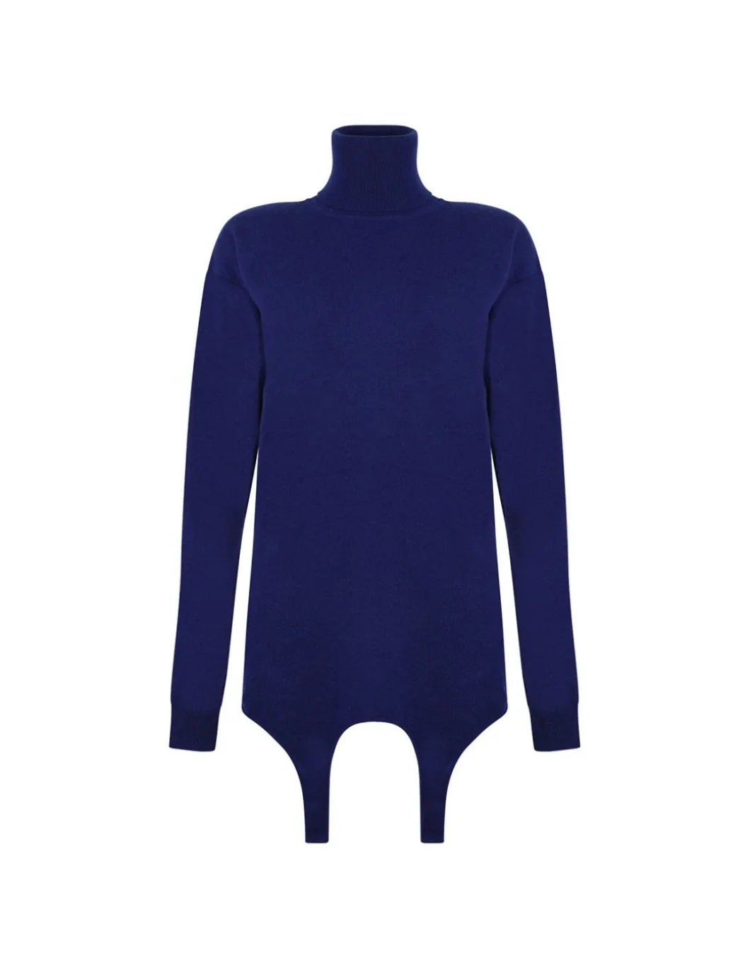 Blue cashmere garter sweater