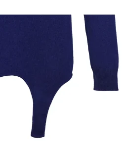 Blue cashmere garter sweater