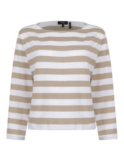 Boat neck striped top