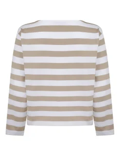 Boat neck striped top