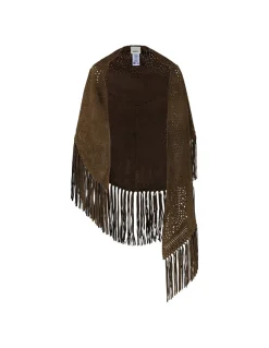 Bronze-hue suede cape