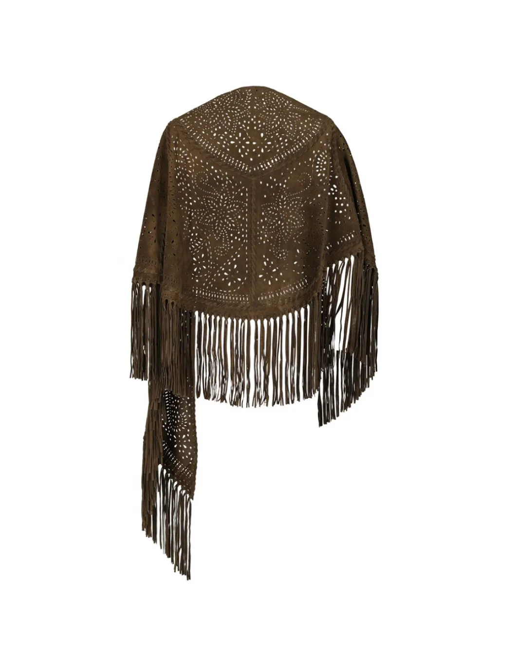 Bronze-hue suede cape