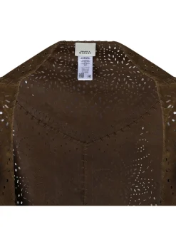 Bronze-hue suede cape