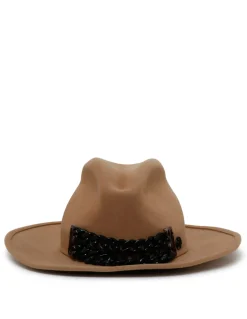 Camel rabbit felt fedora hat
