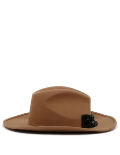 Camel rabbit felt fedora hat