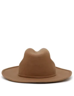 Camel rabbit felt fedora hat