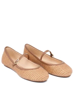 Carla woven raffia ballerinas