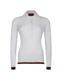 Cashmere and silk polo top