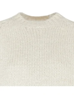 Chalk white wool blend sweater