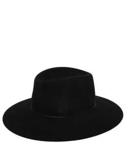 Charles black soft felt fedora hat