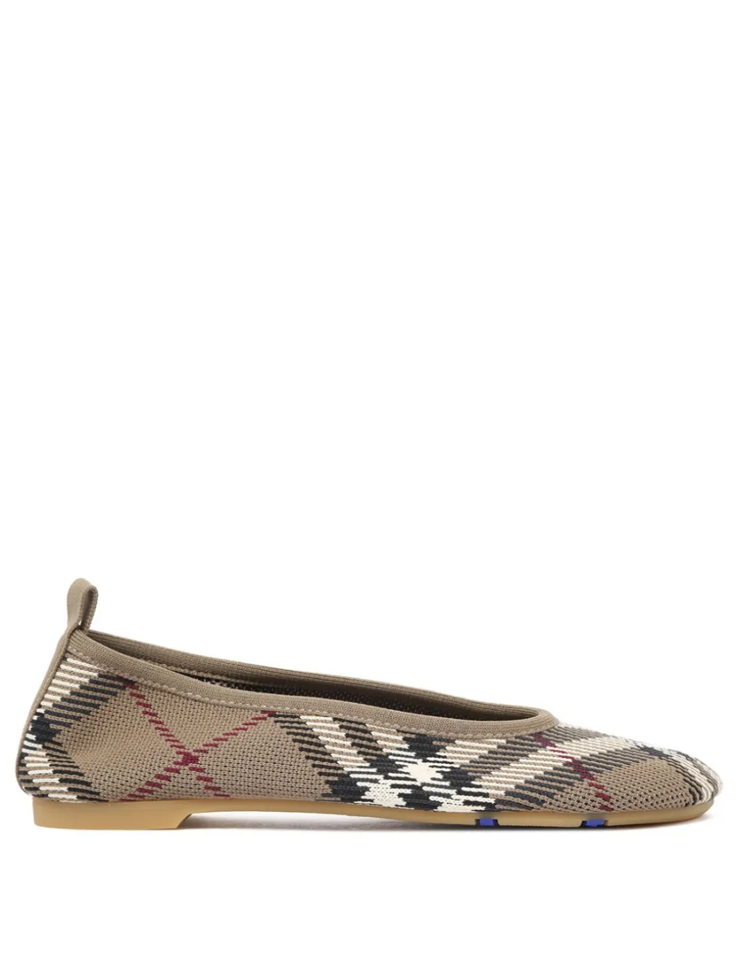 Check knit baby ballerinas