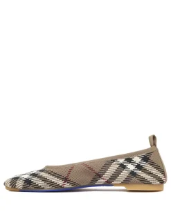 Check knit baby ballerinas